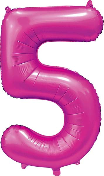 Folienballon Zahl 5 Satin Pink