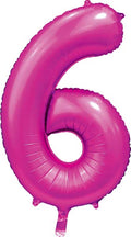 Folienballon Zahl 6 Satin Pink