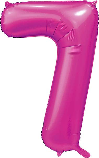 Folienballon Zahl 7 Satin Pink
