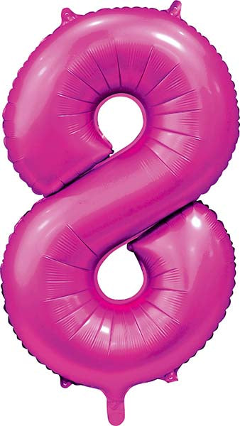 Folienballon Zahl 8 Satin Pink