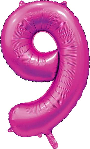 Folienballon Zahl 9 Satin Pink