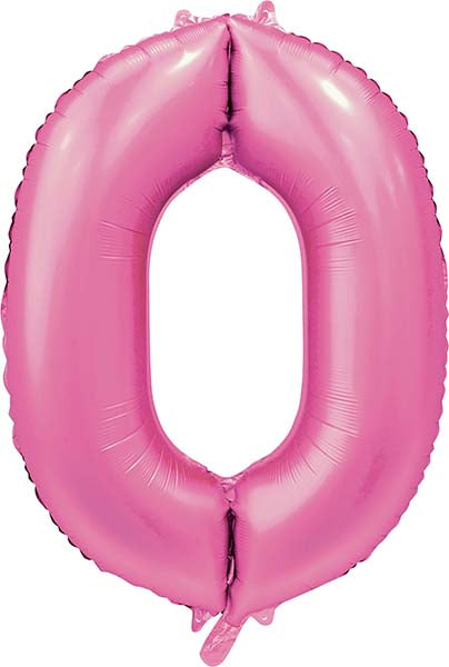 Folienballon Zahl 0 Satin Rosa