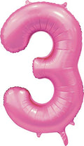 Folienballon Zahl 3 Satin Rosa