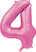 Folienballon Zahl 4 Satin Rosa
