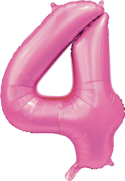 Folienballon Zahl 4 Satin Rosa