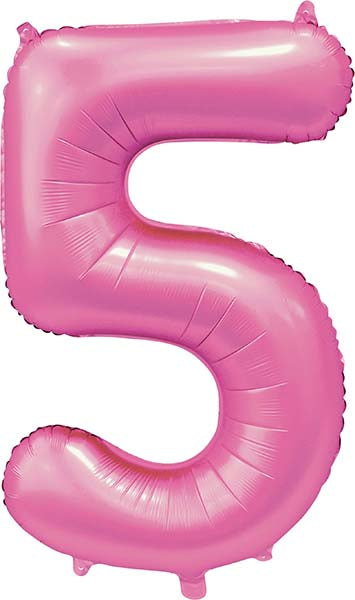 Folienballon Zahl 5 Satin Rosa