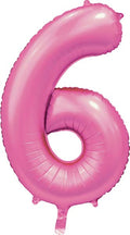 Folienballon Zahl 6 Satin Rosa