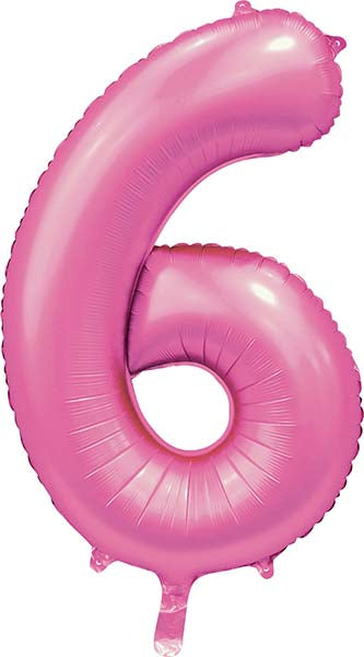 Folienballon Zahl 6 Satin Rosa
