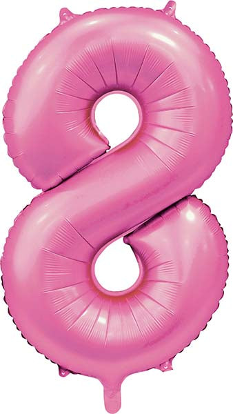 Folienballon Zahl 8 Satin Rosa
