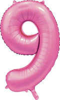 Folienballon Zahl 9 Satin Rosa