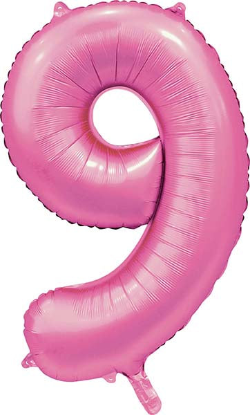 Folienballon Zahl 9 Satin Rosa