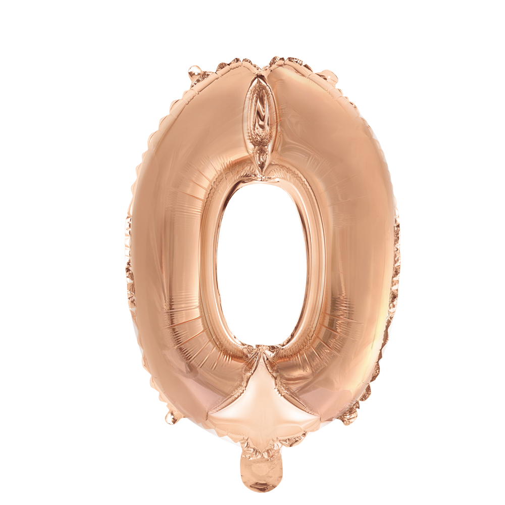Mini Folienballon Zahl 0 Rosegold