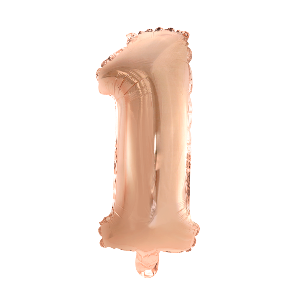Mini Folienballon Zahl 1 Rosegold