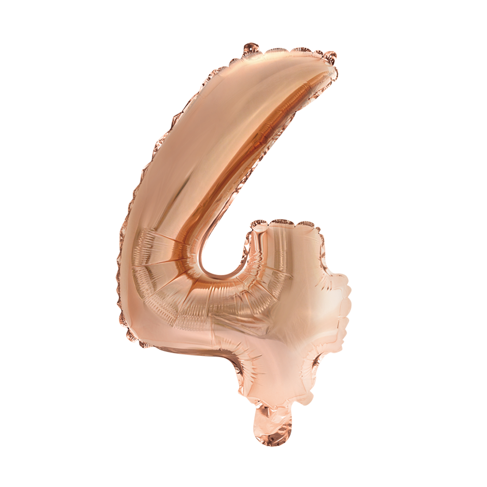 Mini Folienballon Zahl 4 Rosegold