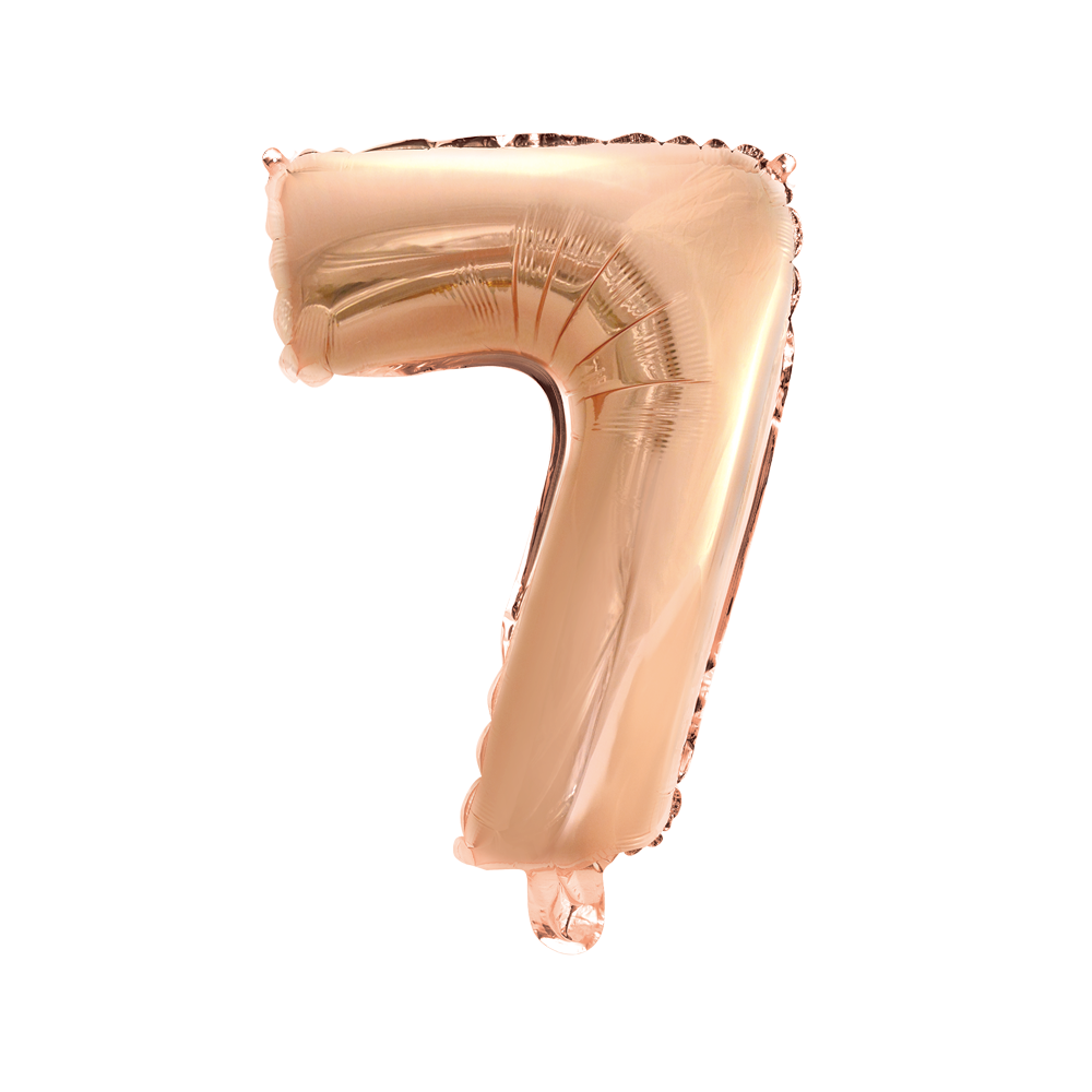 Mini Folienballon Zahl 7 Rosegold