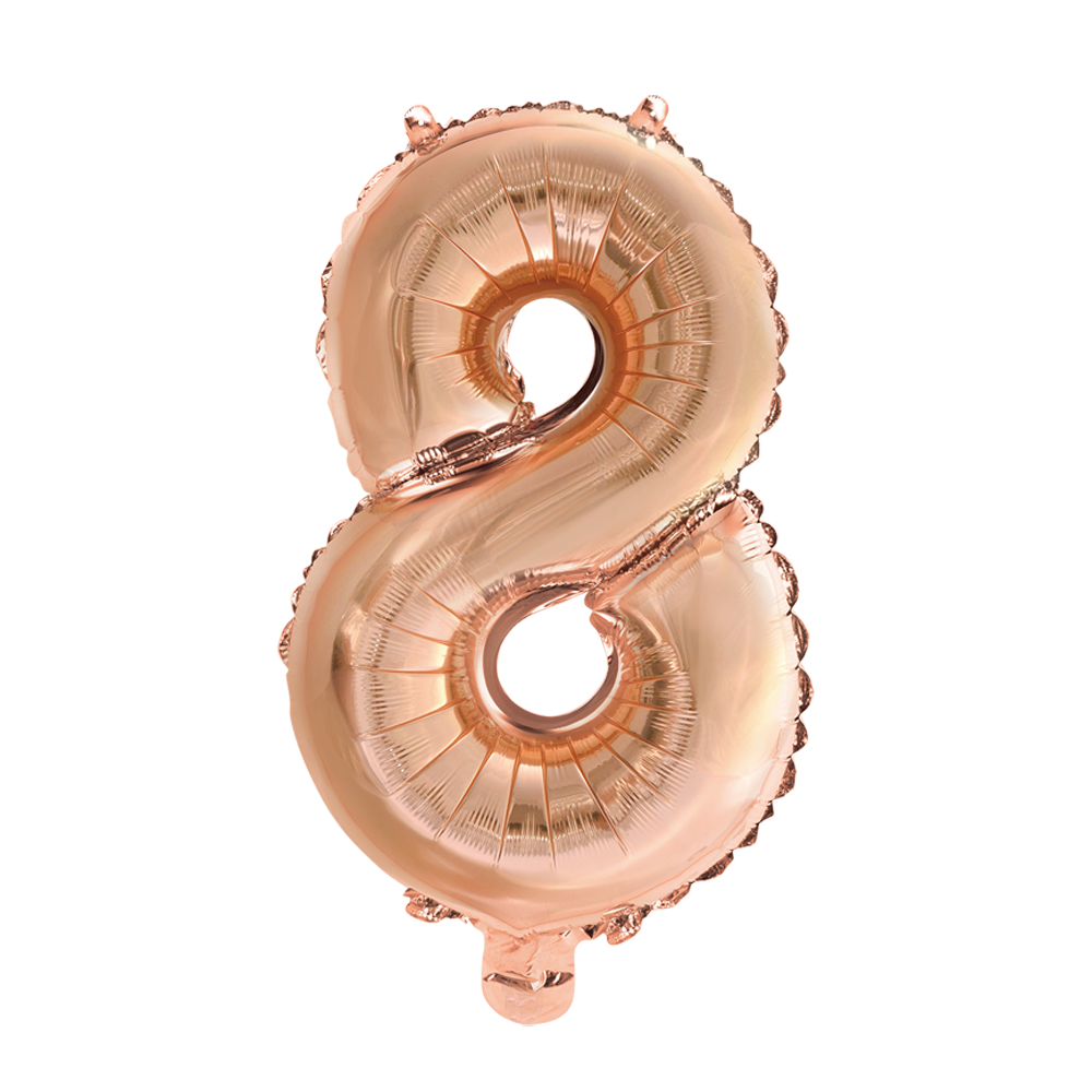 Mini Folienballon Zahl 8 Rosegold