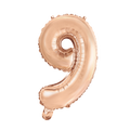 Mini Folienballon Zahl 9 Rosegold
