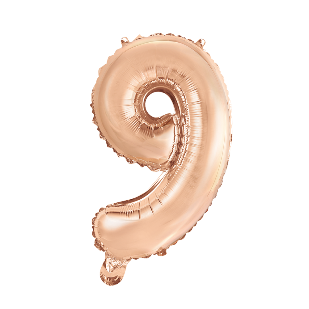 Mini Folienballon Zahl 9 Rosegold