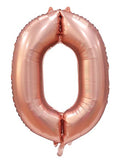 Folienballon Zahl 0 Satin Rosegold