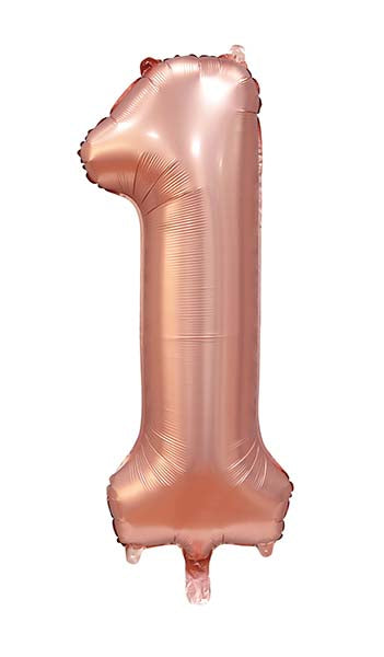 Folienballon Zahl 1 Satin Rosegold