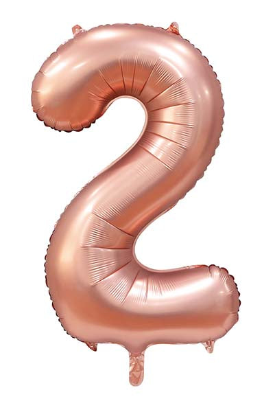 Folienballon Zahl 2 Satin Rosegold
