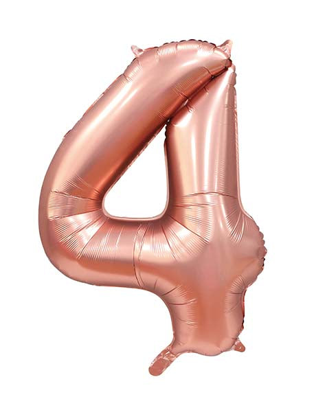 Folienballon Zahl 4 Satin Rosegold