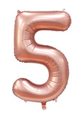 Folienballon Zahl 5 Satin Rosegold