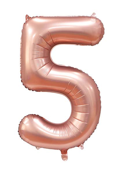 Folienballon Zahl 5 Satin Rosegold