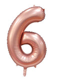 Folienballon Zahl 6 Satin Rosegold