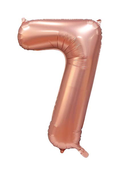 Folienballon Zahl 7 Satin Rosegold