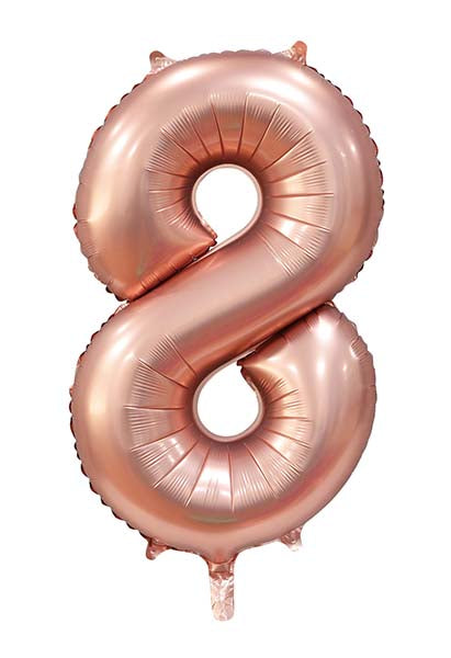 Folienballon Zahl 8 Satin Rosegold