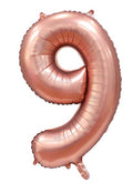 Folienballon Zahl 9 Satin Rosegold