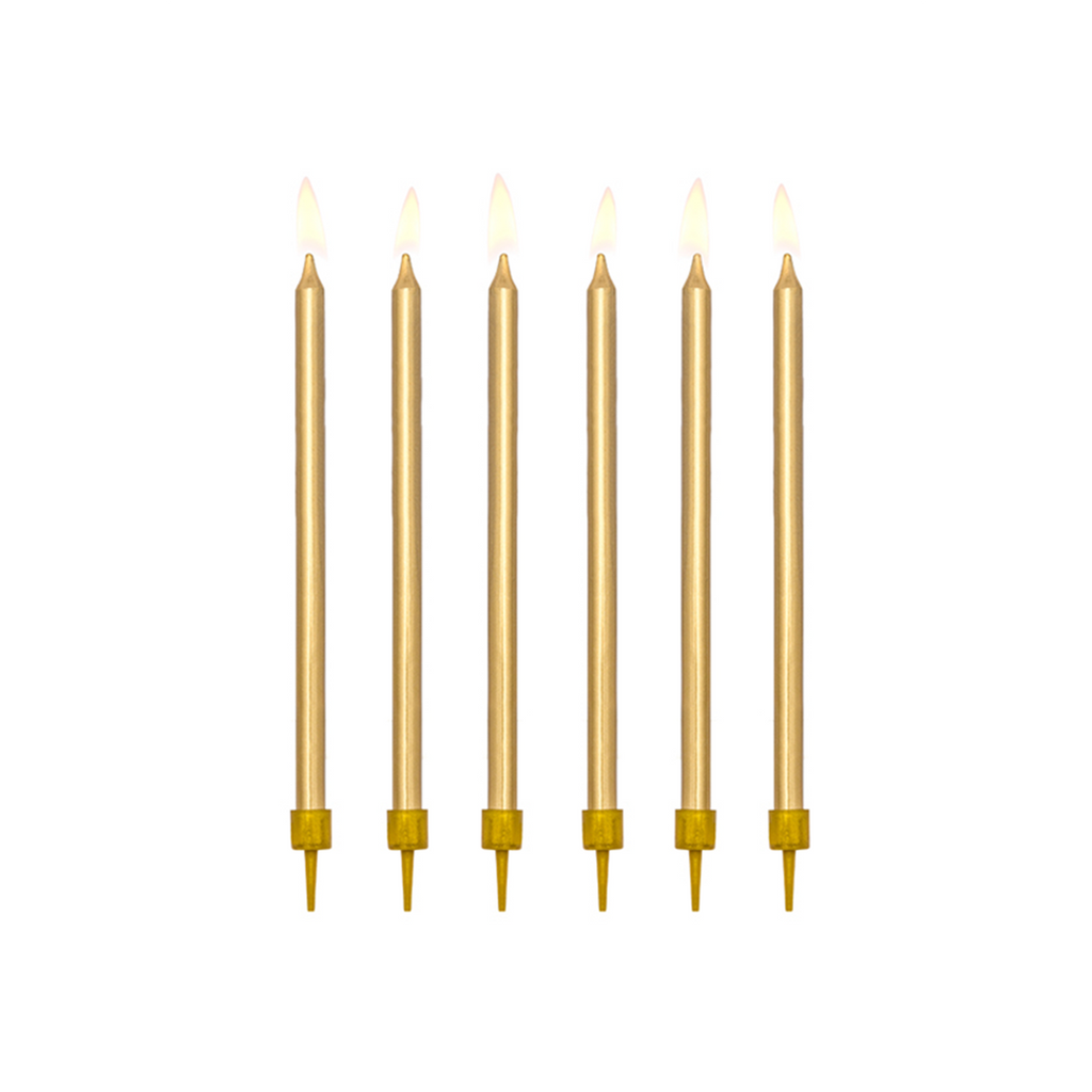 Tortenkerzen Gold Metallic 12,5cm 12 Stück