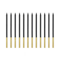 Tortenkerzen Schwarz & Gold 14cm 12 Stück