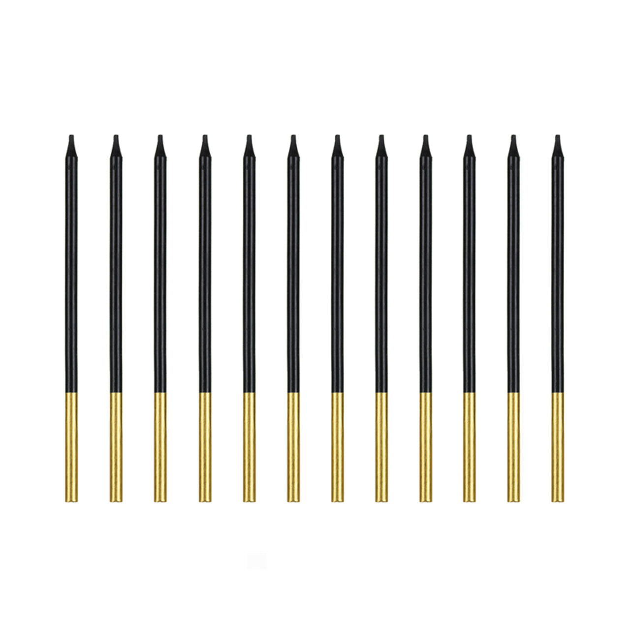 Tortenkerzen Schwarz & Gold 14cm 12 Stück