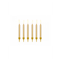 Tortenkerzen Gold Metallic 6cm 6 Stück