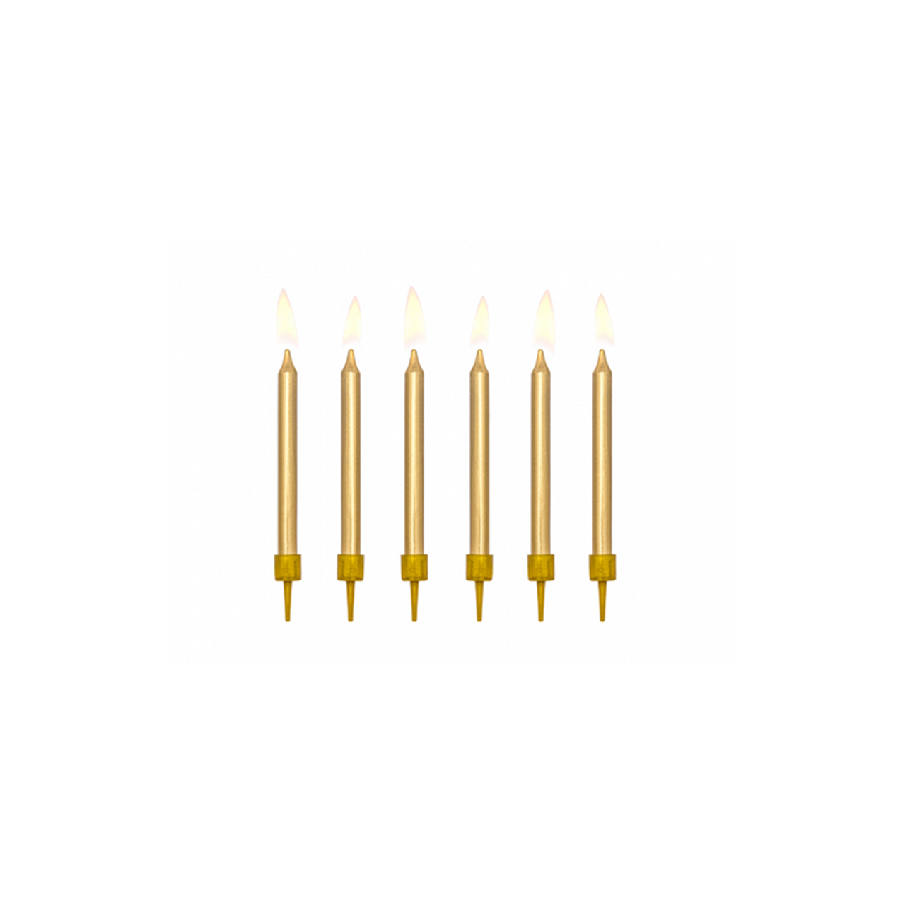 Tortenkerzen Gold Metallic 6cm 6 Stück