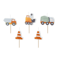 Tortenkerzen Baustelle Fahrzeuge 3-4,5cm 5 Stück