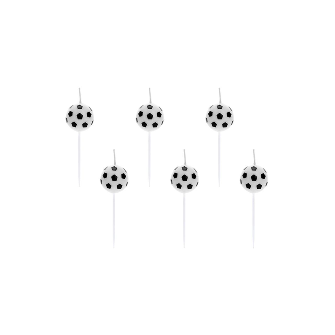 Tortenkerzen Fußball 2,5cm 6 Stück