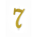 Geburtstagskerze Zahl 7 Gold Glitter 10cm