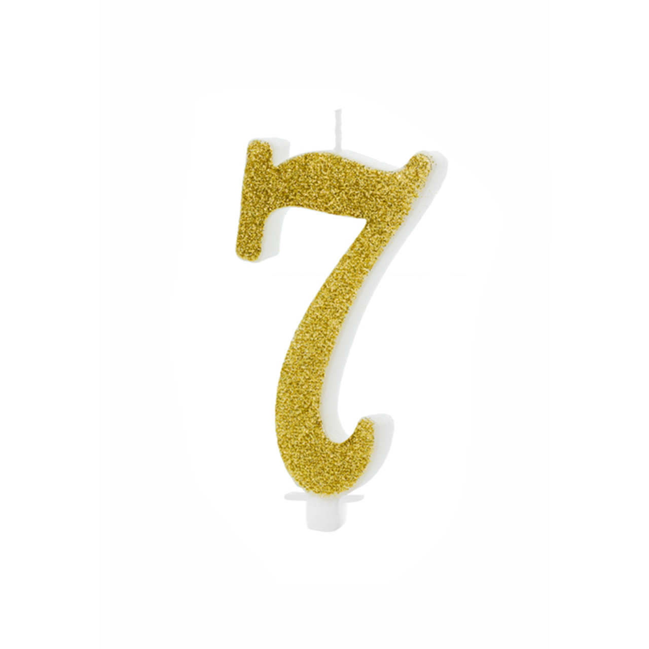 Geburtstagskerze Zahl 7 Gold Glitter 10cm