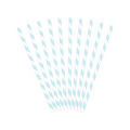 Papierstrohhalme Hellblau Gestreift 19,5cm 10 Stück