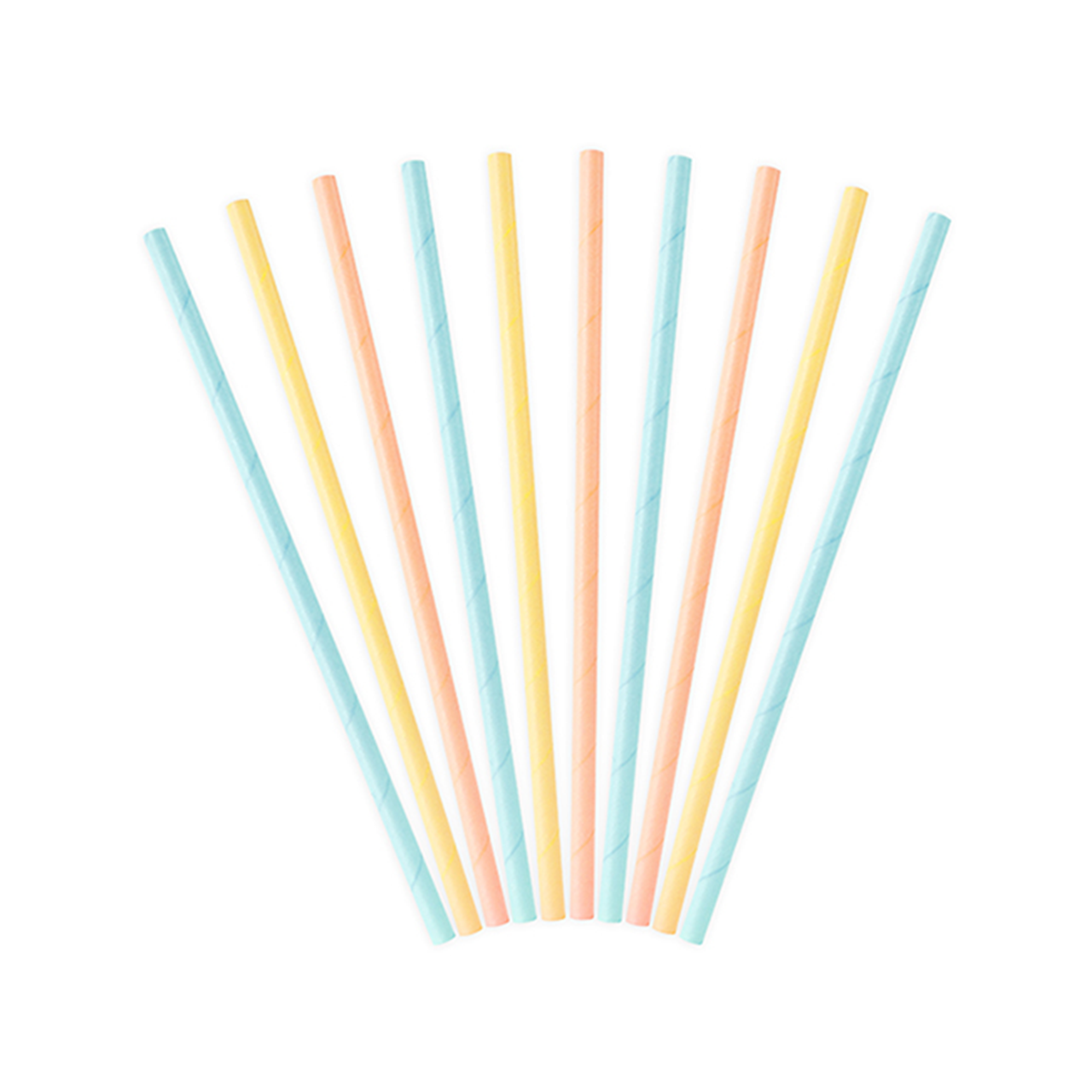 Papierstrohhalme Bunt Pastell 19,5cm 10 Stück