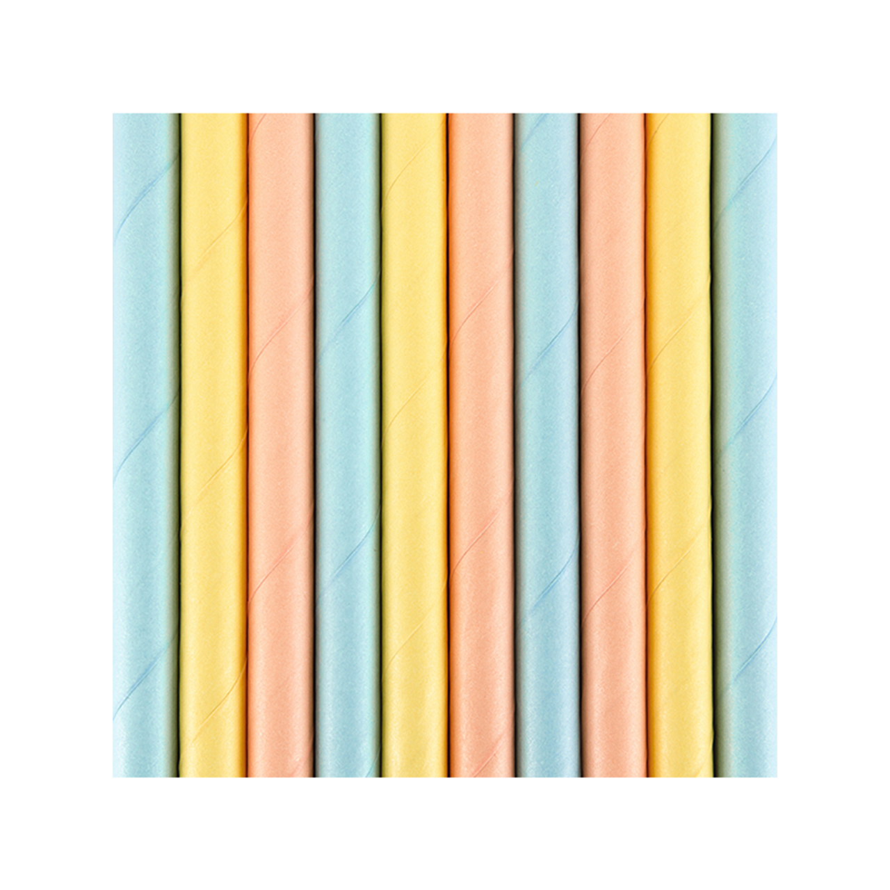 Papierstrohhalme Bunt Pastell 19,5cm 10 Stück