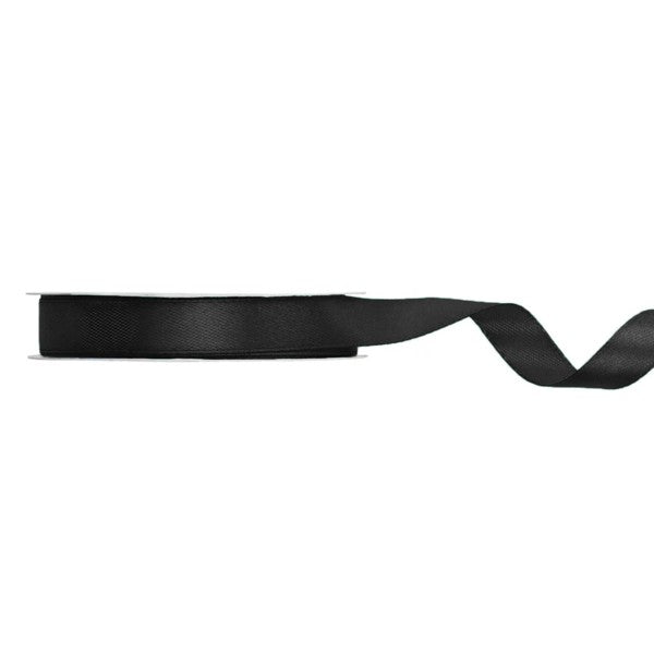 Satinband Schwarz 25m 12mm breit