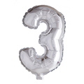 Mini Folienballon Zahl 3 Silber