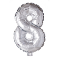 Mini Folienballon Zahl 8 Silber