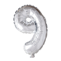 Mini Folienballon Zahl 9 Silber