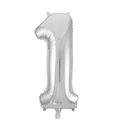 Folienballon Zahl 1 Silber