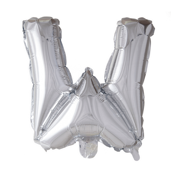 Folienballon Buchstabe W Silber